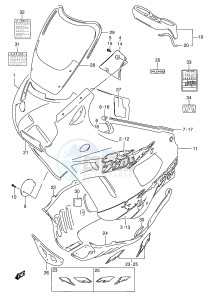 GSX750F (E2) drawing COWLING BODY (MODEL S)