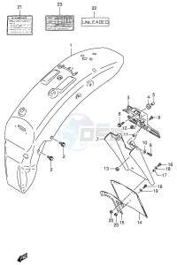 VS600GL (E2) INTRUDER drawing REAR FENDER (MODEL T V)