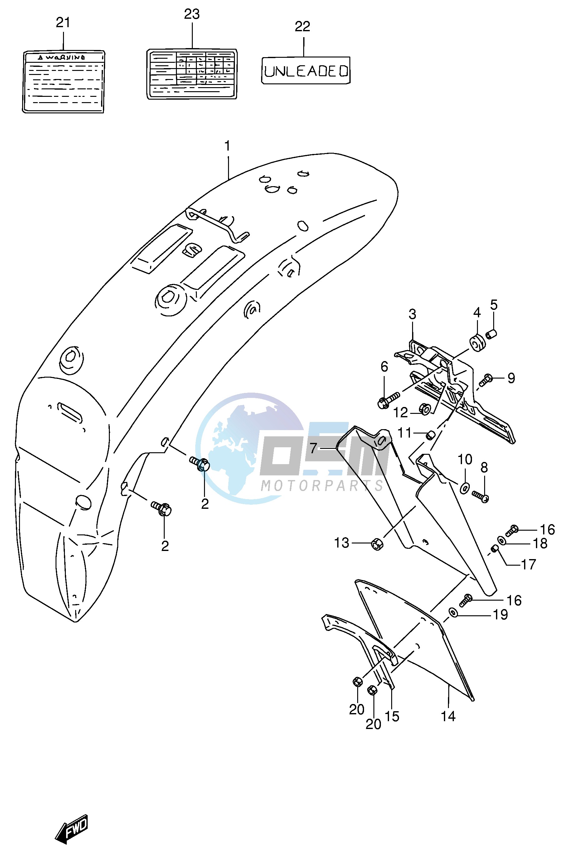 REAR FENDER (MODEL T V)