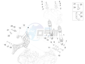 GTS 300 SUPER HPE 4T 4V IE ABS E4 (NAFTA) drawing Rear suspension - Shock absorber/s