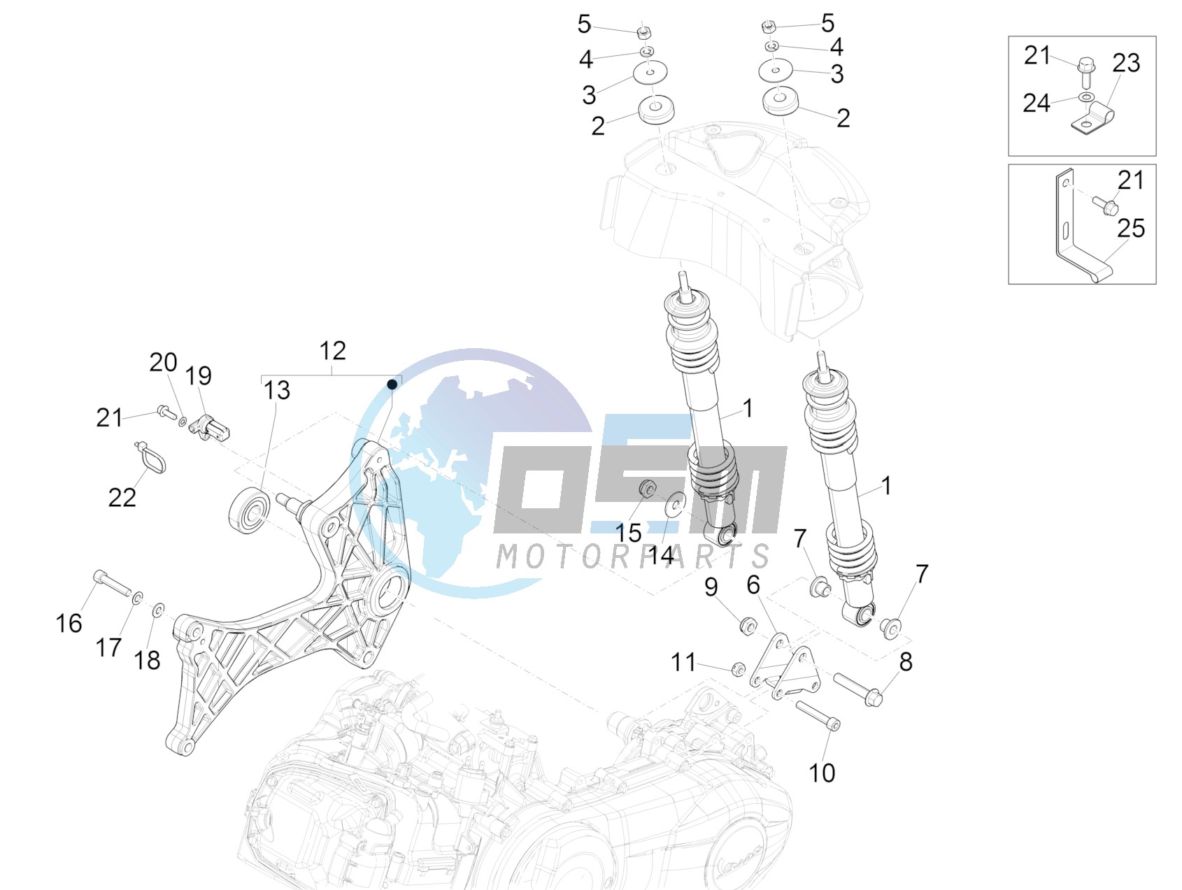 Rear suspension - Shock absorber/s