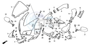 CBR600RR drawing UPPER COWL (CBR600RR3/4)