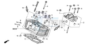 VT750CA drawing REAR CYLINDER HEAD