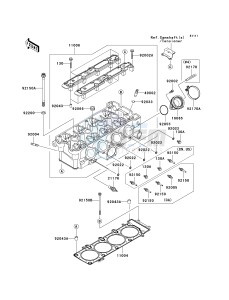 ZX 900 F [NINJA ZX-9R] (F1-F2) [NINJA ZX-9R] drawing CYLINDER HEAD