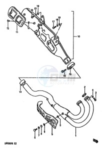 DR600R (E2) drawing MUFFLER (MODEL K)