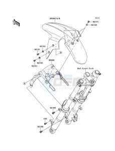 NINJA 250R EX250KCF GB XX (EU ME A(FRICA) drawing Front Fender(s)