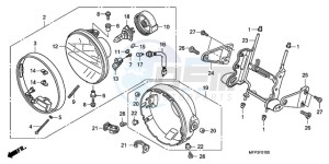 CB1300A9 BR / ABS CO MME - (BR / ABS CO MME) drawing HEADLIGHT (CB1300/CB1300A )