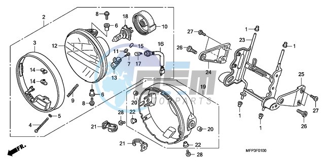 HEADLIGHT (CB1300/CB1300A )