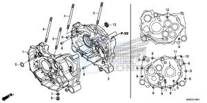 TRX420TE1F TRX420 Europe Direct - (ED) drawing CRANKCASE (TRX420FE1/FM1/FM2/TE1/TM1)