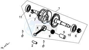 X'PRO 50 (45 KM/H) (AE05W4-FR) (L4-M1) (M1 - 2021) drawing CRANKSHAFT