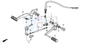 CB600F CB600F drawing BRAKE PEDAL/ CHANGE PEDAL