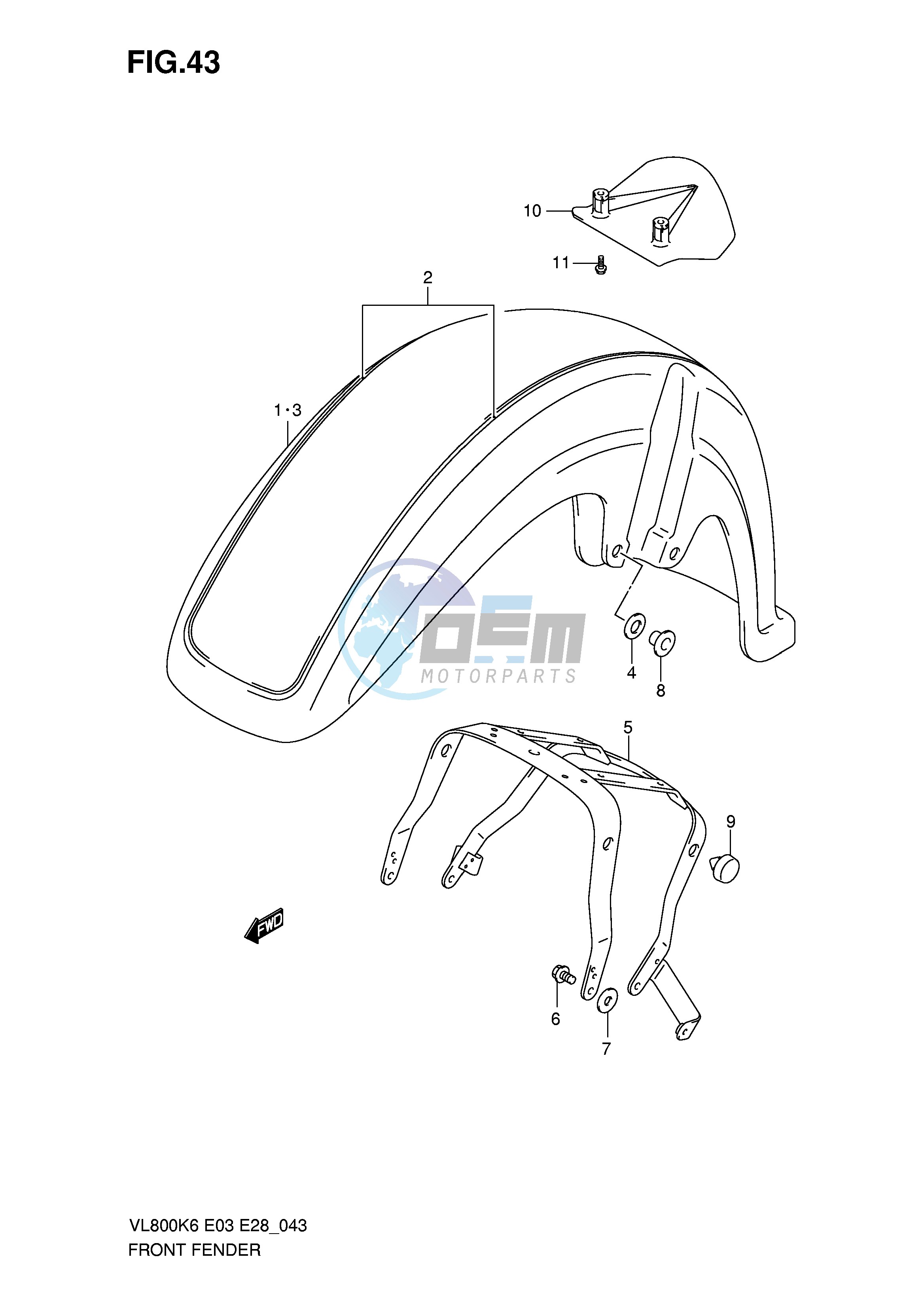 FRONT FENDER (VL800K6 TK6 CK6 K7 TK7)