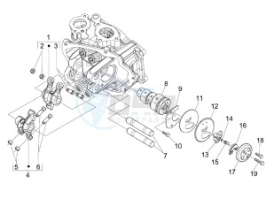 X7 250 ie Euro 3 drawing Camshaft - Rocking levers support unit