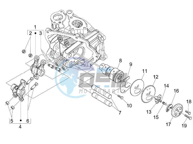 Camshaft - Rocking levers support unit