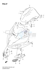 GSX1250FA (E28-E33) drawing COWLING BODY