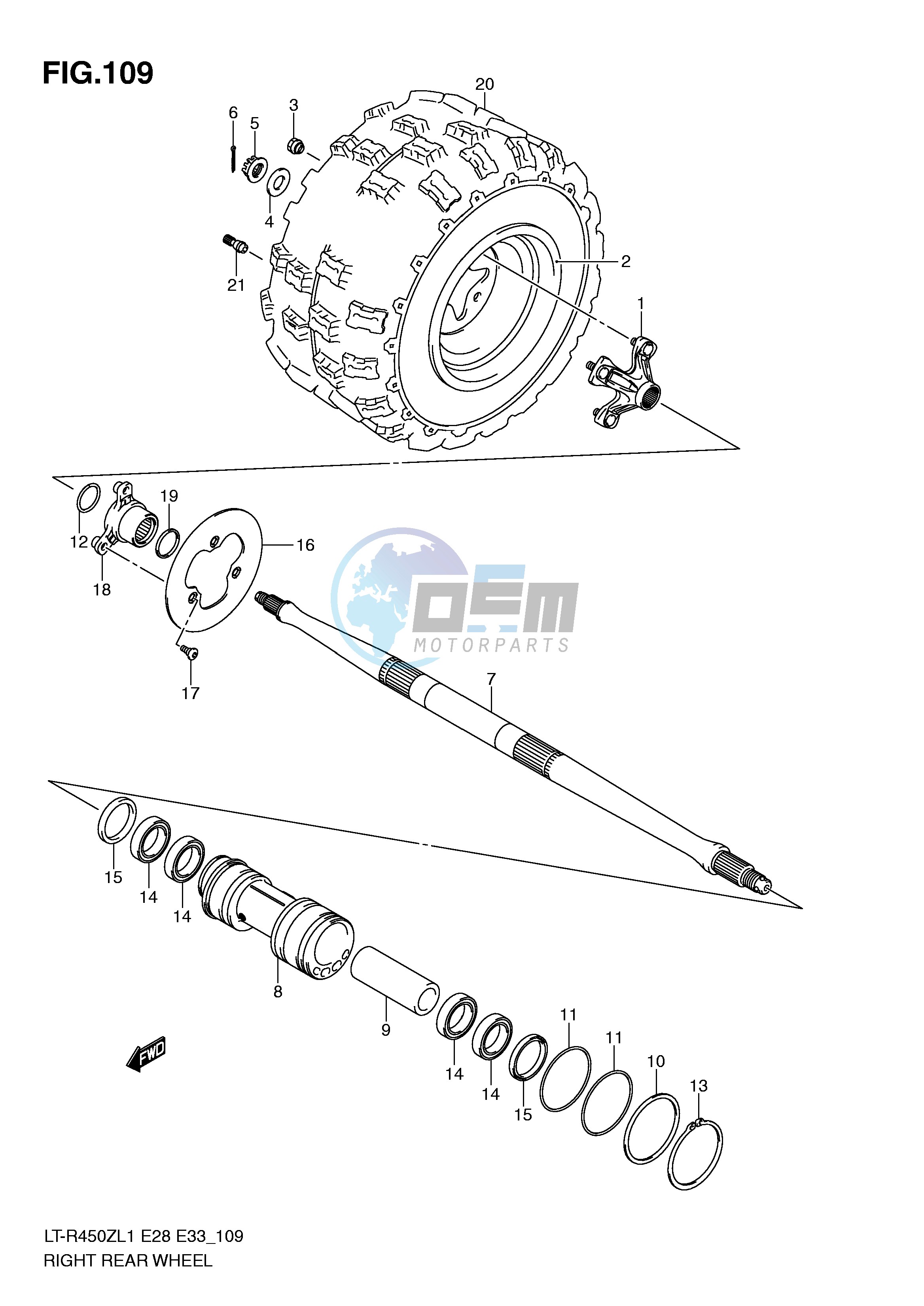 RIGHT REAR WHEEL (LT-R450L1 E28)