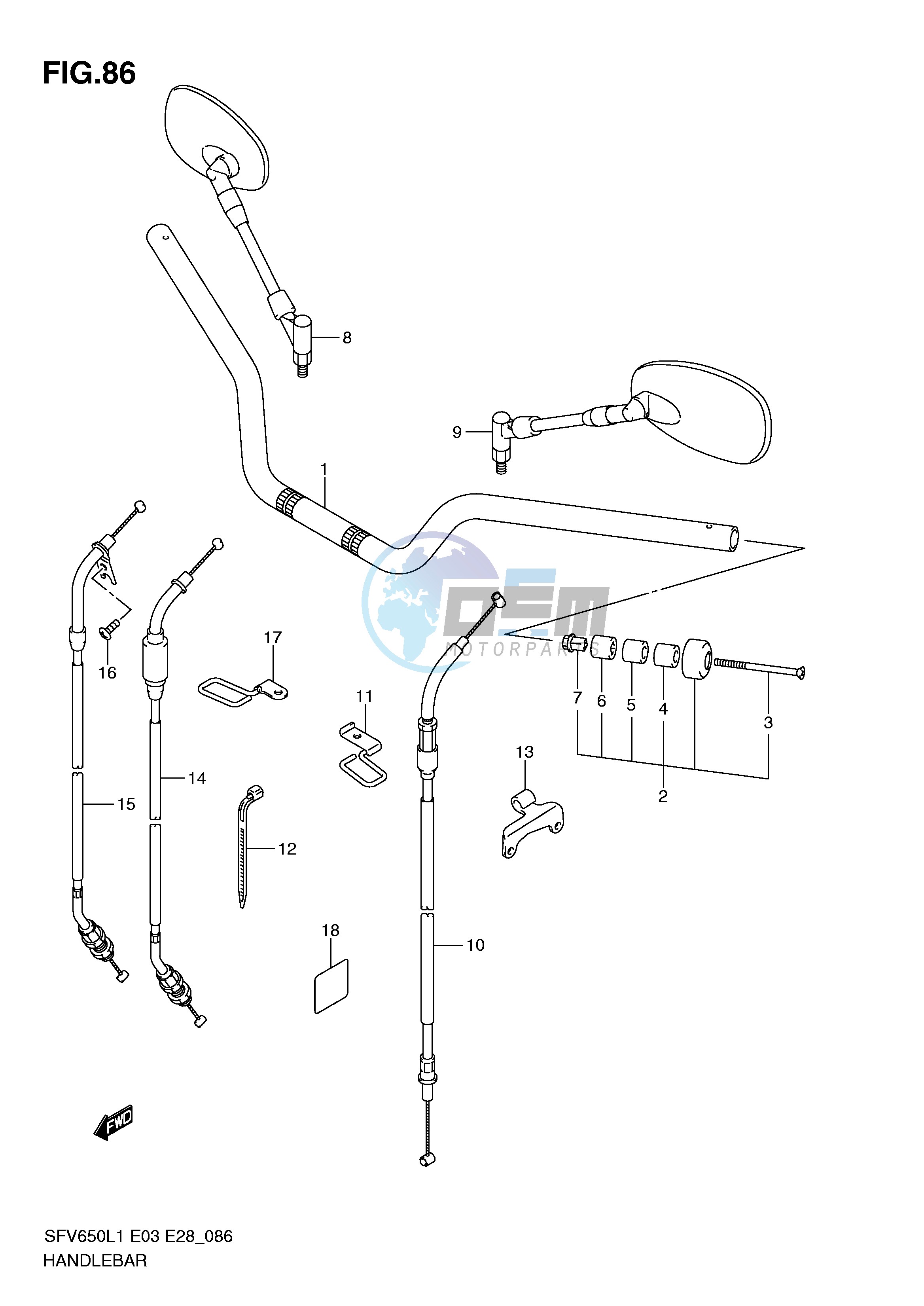 HANDLEBAR (SFV650L1 E28)