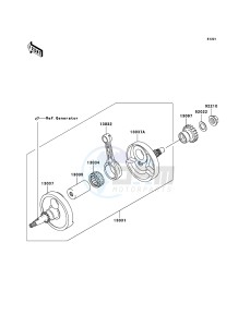 KX250F KX250T8F EU drawing Crankshaft