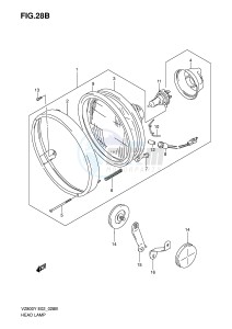 VZ800 (E2) MARAUDER drawing HEADLAMP (MODEL K1 K2 K3 E4,E17,E18,E22,E25,E34,P37)