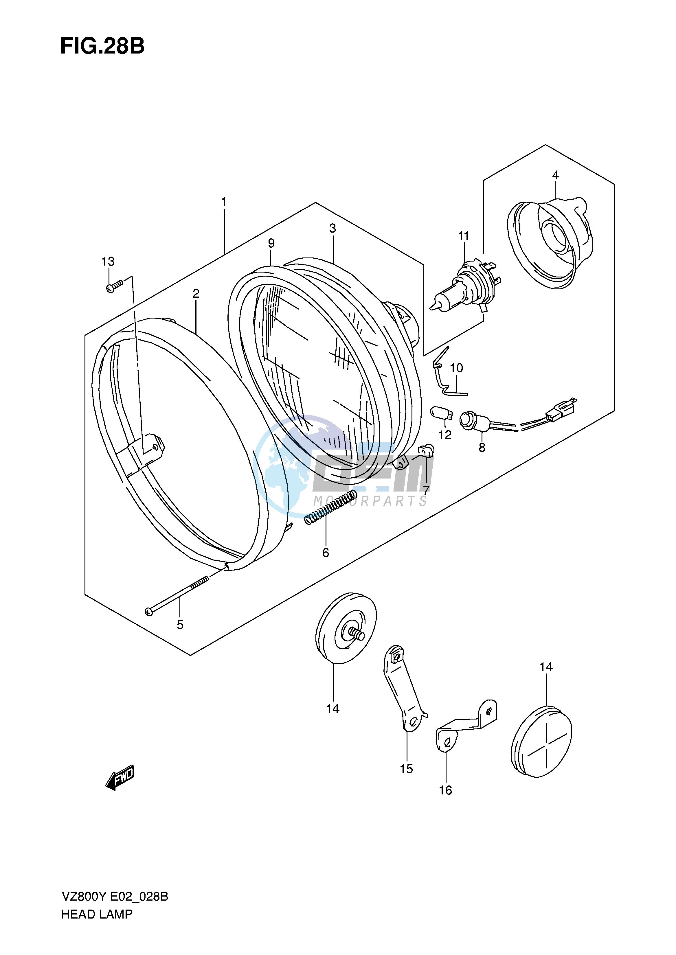 HEADLAMP (MODEL K1 K2 K3 E4,E17,E18,E22,E25,E34,P37)