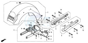 VT750CA drawing REAR FENDER/GRAB RAIL