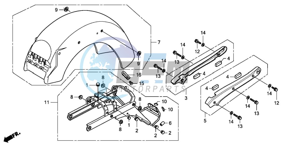 REAR FENDER/GRAB RAIL