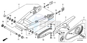 CB1300A9 Europe Direct - (ED / ABS MME TWO) drawing SWINGARM/CHAIN CASE