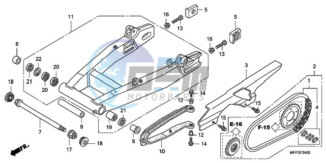 SWINGARM/CHAIN CASE