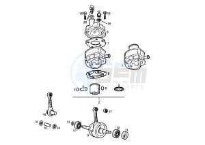 SENDA R DRD E1 E1R - 50 cc drawing CRANKSHAFT-CYLINDER