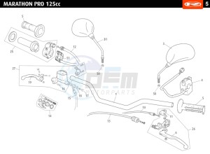 MARATHON-125-PRO-BLUE drawing HANDLEBAR - CONTROLS