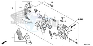 VFR1200XDLF CrossTourer - VFR1200X Dual Clutch 2ED - (2ED) drawing L. FRONT BRAKE CALIPER