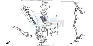 CB250P drawing FRONT BRAKE MASTER CYLINDER