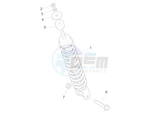 Liberty 50 4T PTT NEXIVE drawing Rear suspension - Shock absorber/s