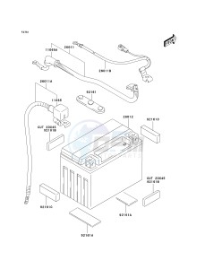 KSF 400 A [FX400] (A6F) A6F drawing BATTERY