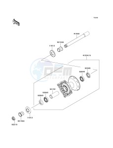 KX 250 W [KX250F MONSTER ENERGY] (W9FA) W9FA drawing FRONT HUB