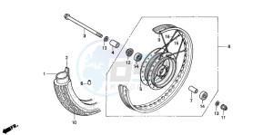 CB250 NIGHTHAWK drawing FRONT WHEEL (2)