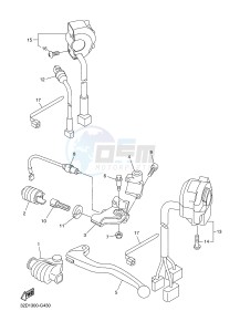 WR250X (32DP) drawing HANDLE SWITCH & LEVER