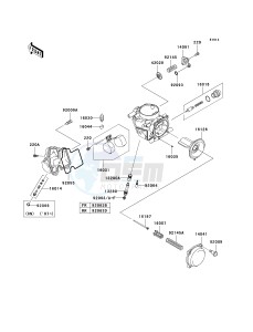 KVF 750 B (BRUTE FORCE 750 4X4I) (B6F-B7FA) A7F drawing CARBURETOR PARTS