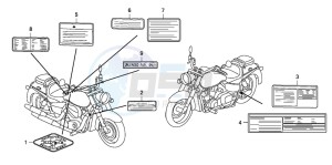 VT750CA drawing CAUTION LABEL