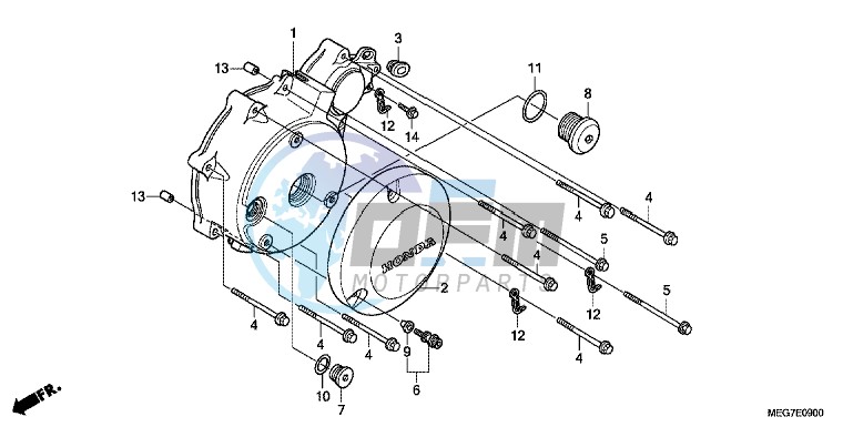 LEFT CRANKCASE COVER (VT750C2B/ C2S/ CS/ C/ CA)