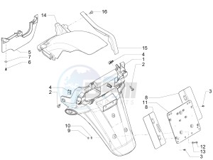 MP3 300 LT Sport ABS drawing Rear cover - Splash guard