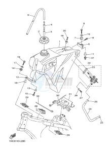 WR250F (1HCE) drawing FUEL TANK