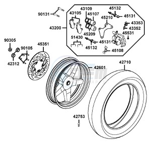 PEOPLE S 300 I drawing Rear Wheel