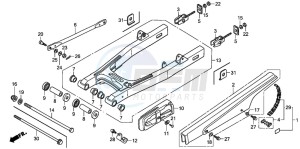 CB250P drawing SWINGARM/CHAIN CASE