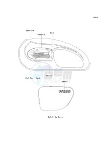 EJ 650 A [W650] (A2-A4 A4 CAN ONLY) W650 drawing DECALS-- RED_EBONY- --- EJ650-A3- -