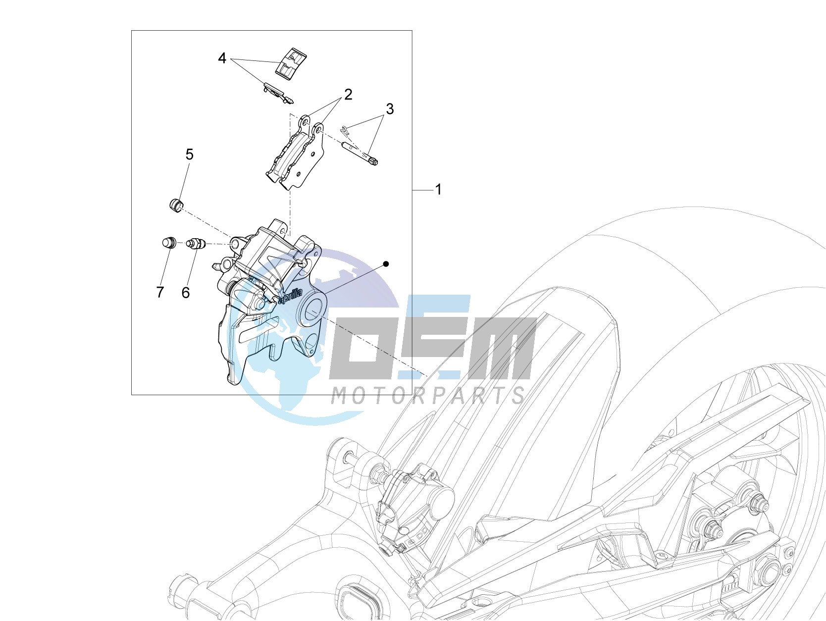 Rear master brake cylinder