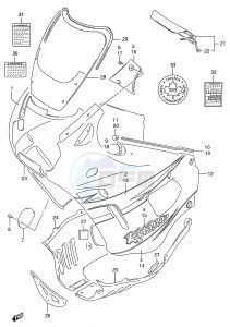 GSX600F (E28) Katana drawing COWLING BODY (MODEL T)