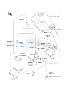 EX 250 F [NINJA 250R] (6F-7F) F6F drawing FUEL EVAPORATIVE SYSTEM-- CA- -