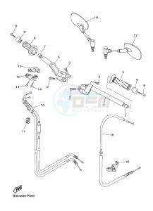 XVS950CR XVS950 ABS XV950 RACER (B334) drawing STEERING HANDLE & CABLE