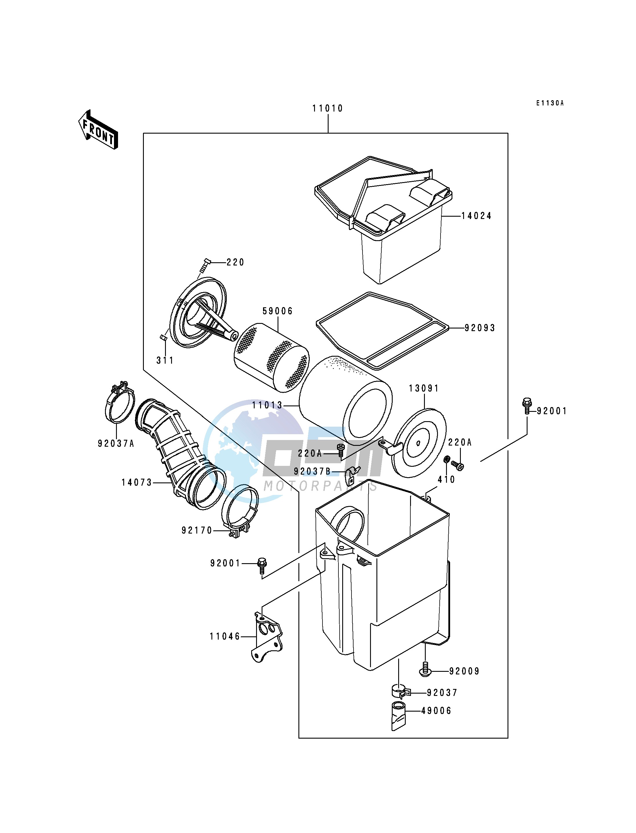 AIR FILTER-- KLF300-B2_B3_B4- -